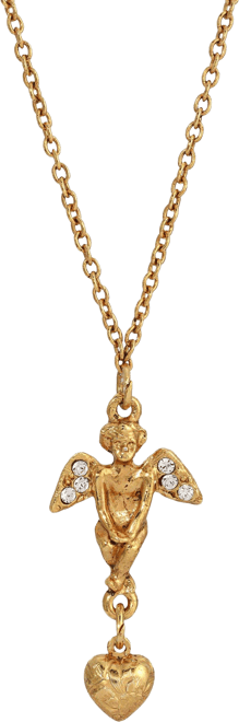 Crystal Angel Heart Adjustable Necklace