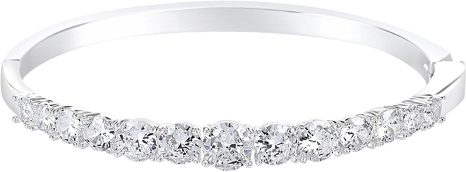 Signature CZ Hinged Bangle Bracelet