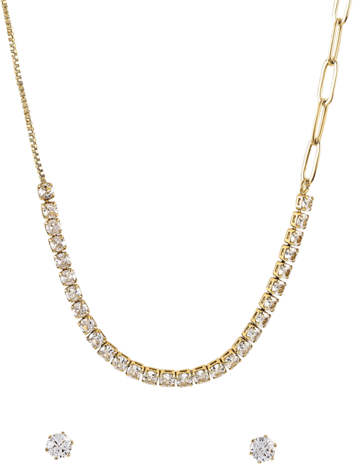 Signature CZ Necklace & Earrings Set
