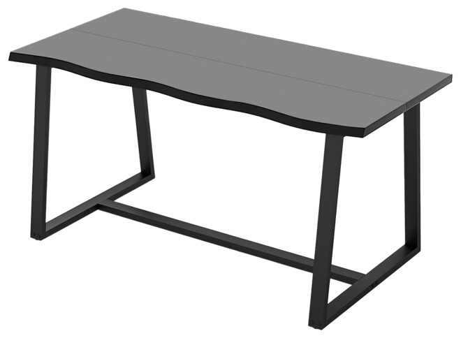 Gouun 63" Large Dining Table with Wavy Edge and Heavy-duty Metal Frame