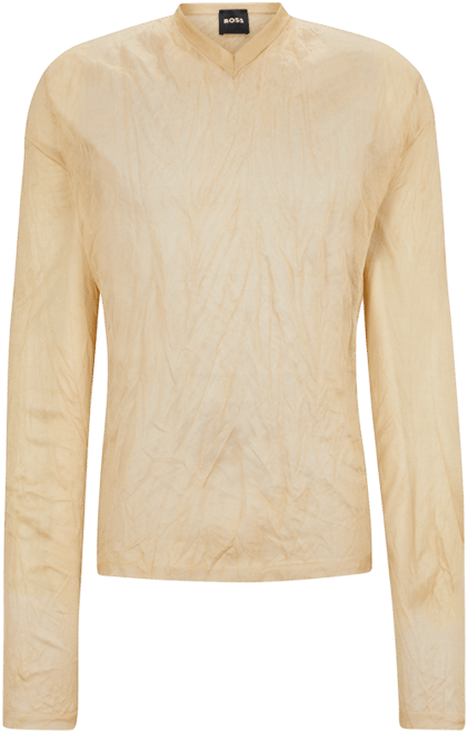 Boss by  Men's Crinkled Knit V-Neck Sweater