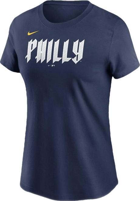 Women's Navy Philadelphia Phillies 2024 City Connect Wordmark T-Shirt