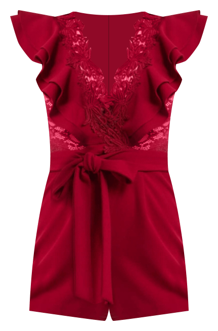 Women's Flowy Cascade Lace Romper