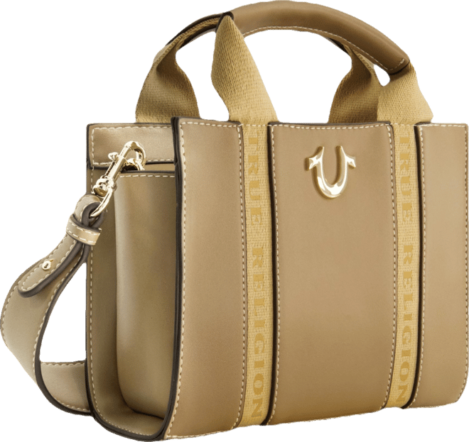 Licensed Faux Leather Mini Tote Bag with Branded Straps