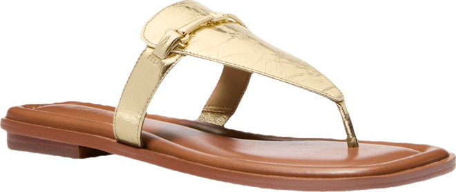 [SALE!!] ★MICHAEL Michael Kors Lena Flat★ サンダル Michael Kors Lena Signature Logo Printed Leather Bit Buckle