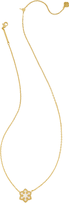 Kyocera Opal Snowflake Short Pendant Necklace, 14" + 4" extender