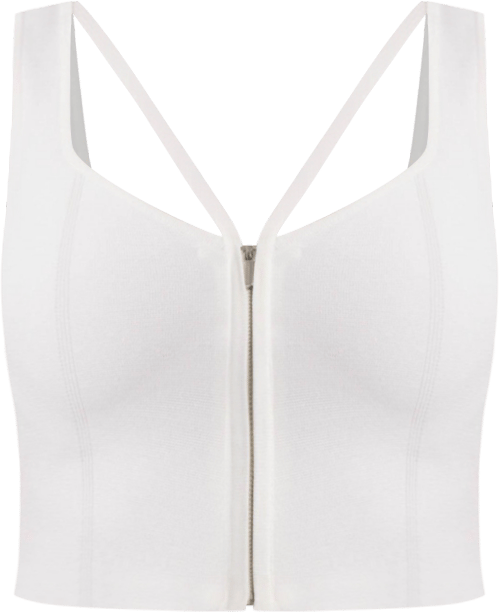 Women's Zip Front Corset Sweater Top