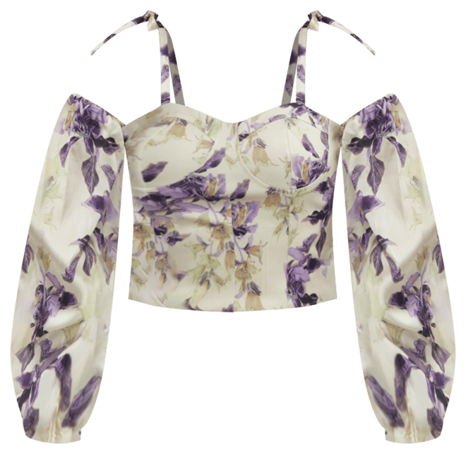 Women's Detachable Sleeve Bustier Top