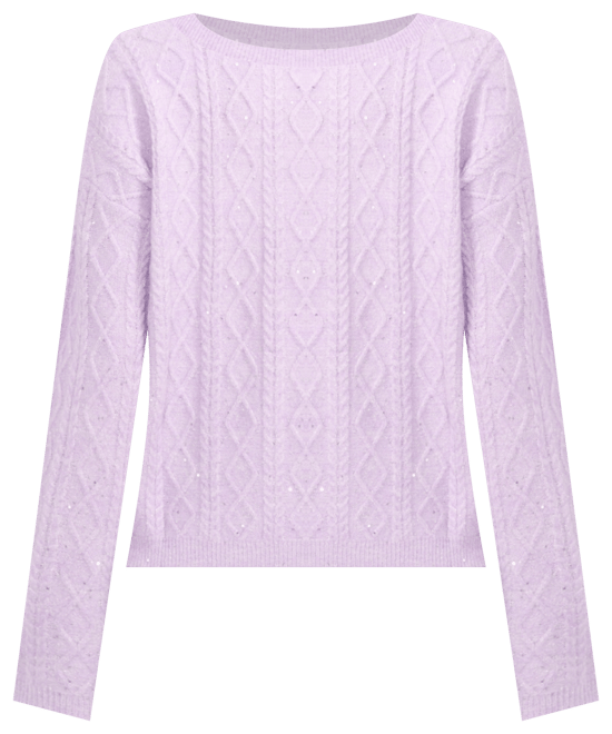 Women's Embellished Cable-Knit Pullover Sweater