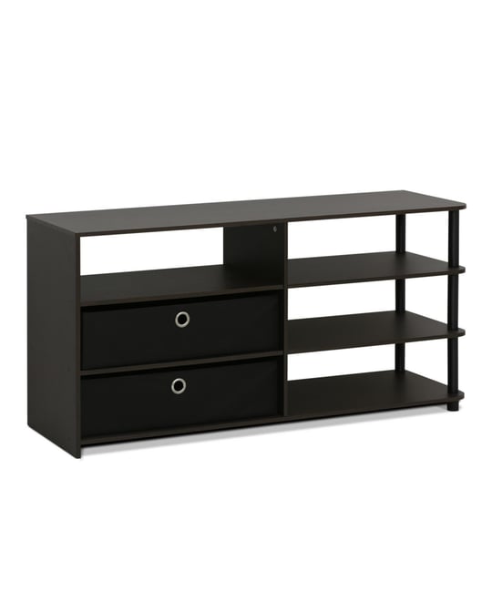 Tv Stand Hold up to 50" Media Entertainment Center Bookcase Shelves with 2 Drawers