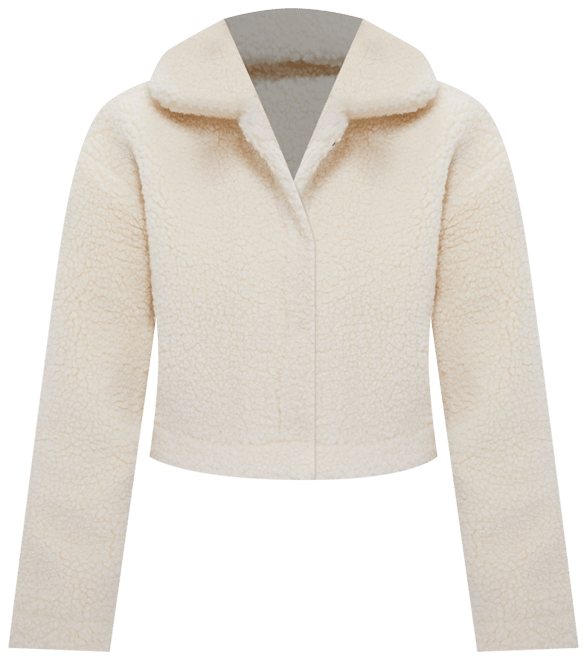 Cream Sherpa Sara Crop Jacket