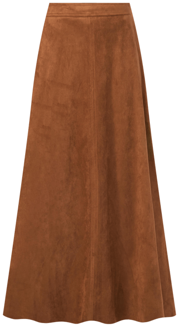 Women's Faux-Suede A-Line Maxi Skirt