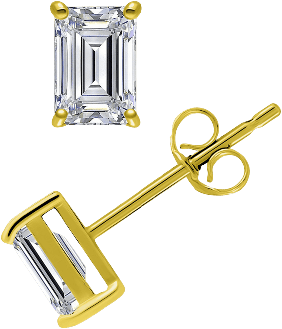 Cubic Zirconia Baguette Solitaire Stud Earrings, Created for Macy's