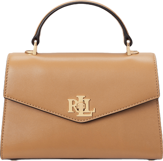 Lauren Ralph RLL leather small online mini satchel in tan（brown）