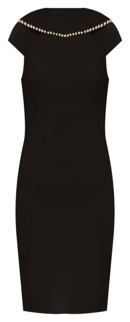 Women's Folded-Neck V-Back Sheath Dress