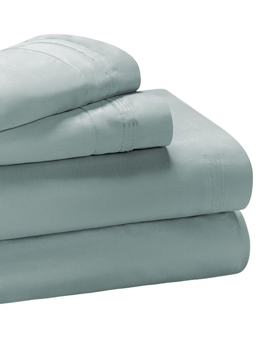 650-tc Egyptian Cotton Solid Deep Pocket Sheet Set, Queen