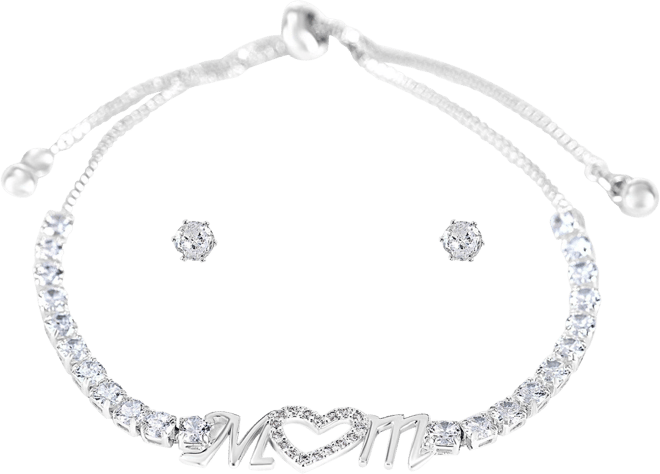 Signature Mom Bolo Bracelet & Stud Earrings Set