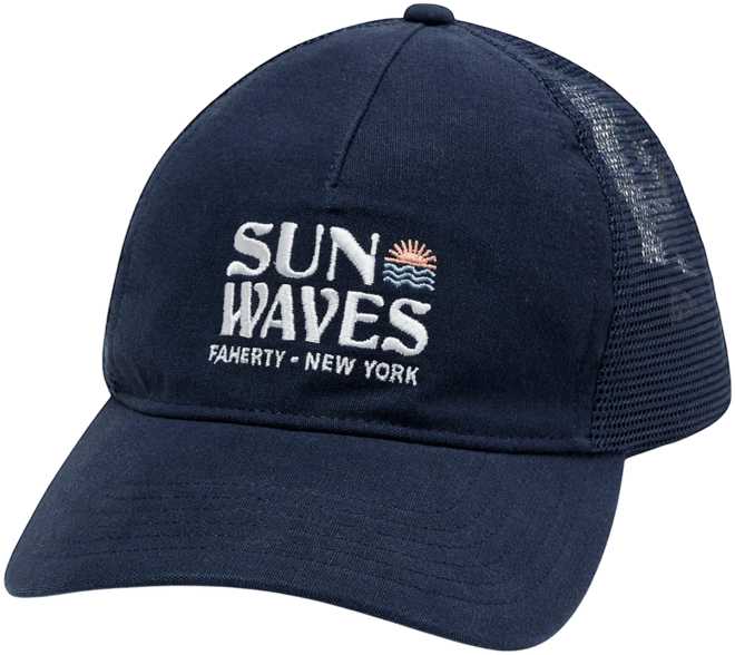  New York Retro Sun and Waves Trucker