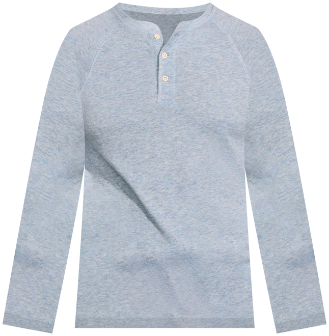 Long-Sleeve Newport Cloud Henley - Light Blue Heather