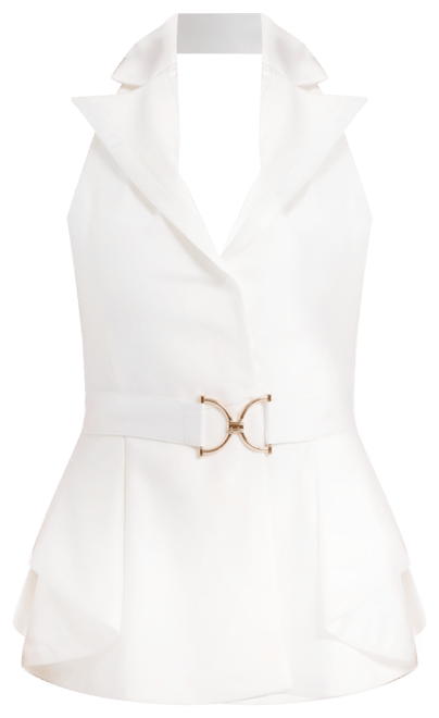 Women's Tailored Peplum Halter Vest