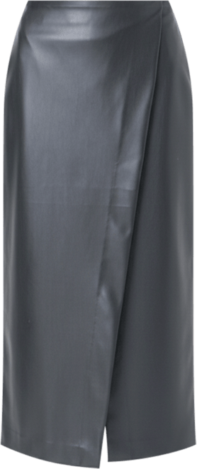 Women's Leather Midi Skirt