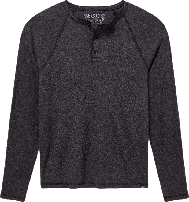 (取寄) ファリティ メンズ ロング スリーブ クラウド ヘンリー Faherty men Long Sleeve Cloud Henley Charcoal Heather Long-Sleeve Cloud Henley - Charcoal Heather | Faherty Brand