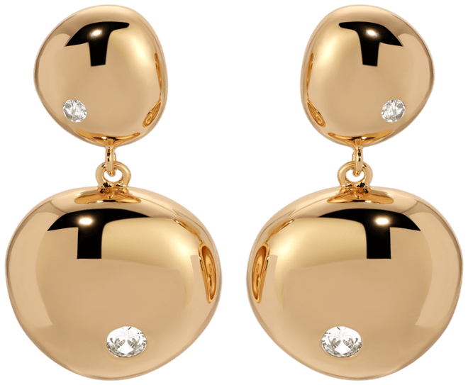 Ettika Polished Double Pebble Drop Earrings