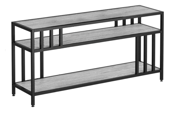 58" Tv Stand for Tv up to 65 Inches, Entertainment Center with Open Storage Shelves, Tv Media Console Table with Quadruple-Tube Support for Liv