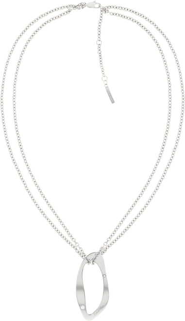 Gold-Plated Stainless Steel Pave Sculptural Pendant Necklace, 18" + 2" extender