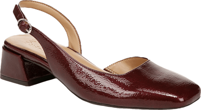 Jayla Mid-Heel Square Toe Slingback Pumps