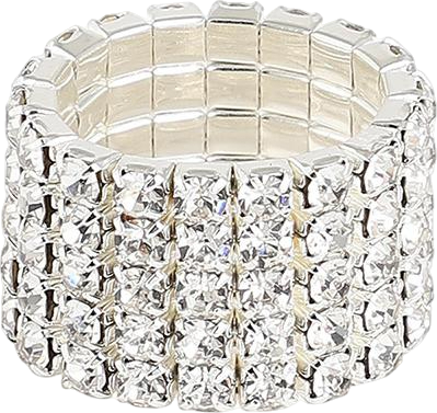 Women's Silver Bling Strand Band Ring