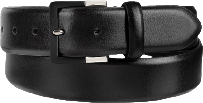 Men's Genuine Leather Two-Tone Buckle Dress Belt