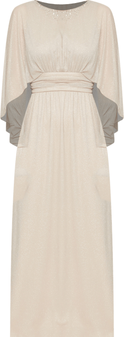 Women's Sparkle Mesh Capelet Gown