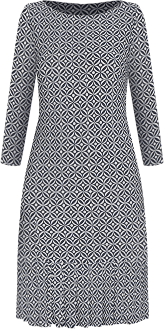 Women's Printed Pleated-Hem Shift Dress