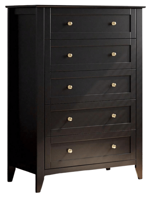5 Chest Of Drawer Dresser, Modern Tall Nightstand With Deep Drawers And Nickel Round Handle, Wood Organizer Storage Cabinet For Bedroom, Living Room,