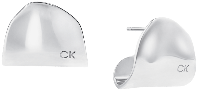 Stainless Steel Elongated Curved Drop Earrings