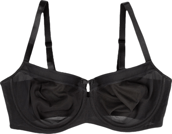 Curvy Couture Sheer Mesh Unlined Balconette-1611 for $44.00