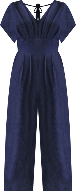 Women's V-Neck Short Sleeve Straight Leg Jumpsuit