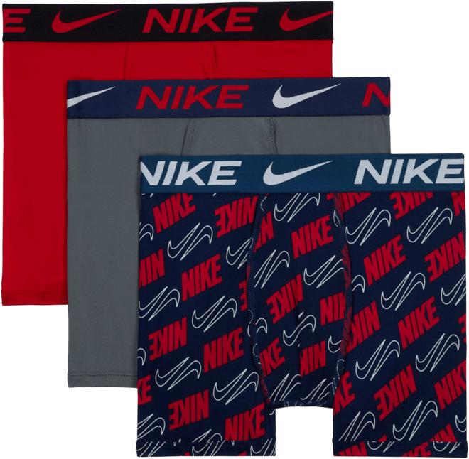 Nike Micro Print Boxer Briefs (3-Pack) Big Kids' Underwear
