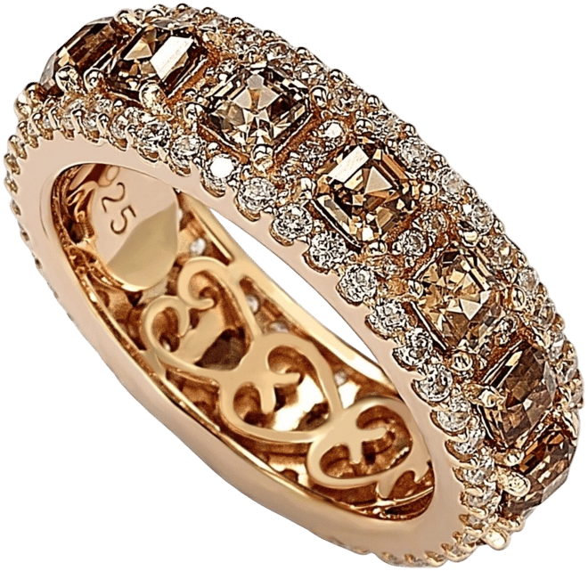 Suzy Levian Sterling Silver Cubic Zirconia Modern Eternity Band Ring