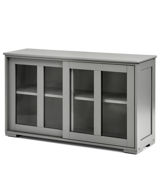 Storage Cabinet Sideboard Buffet Cupboard Glass Sliding Door
