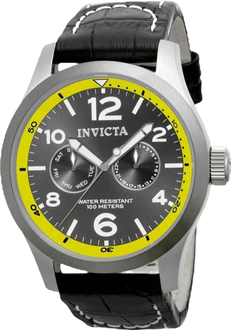 Men's 14141 I-Force Quartz 3 Hand Charcoal Dial Watch