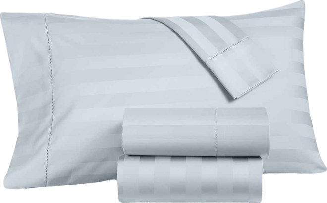 Closeout!  1.5" Stripe Extra Deep Pocket 550 Thread Count 100% Cotton 4-Pc. Sheet Set, California King, Exclusively at Macy's