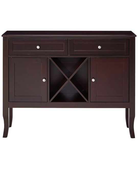 - Morovis Wine Cabinet Breakfront Buffet Storage Console Table, Dark Cherry