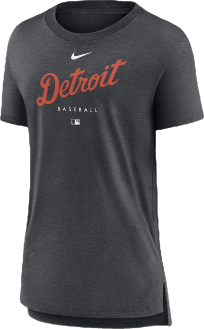 Women's  Heather Charcoal Detroit Tigers Authentic Collection Early Work Tri-Blend T-shirt