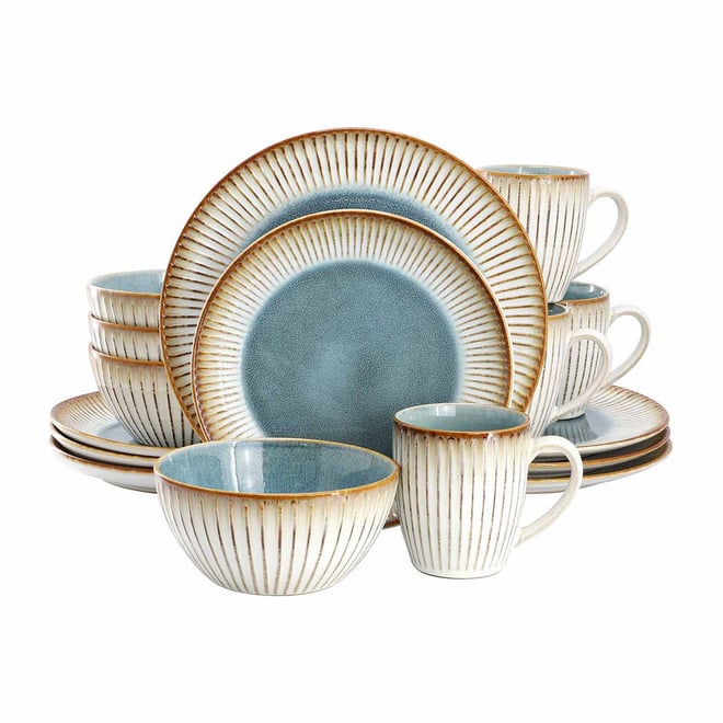 Elama Louann 16-pc. Stoneware Dinnerware Set 975122046M, Color