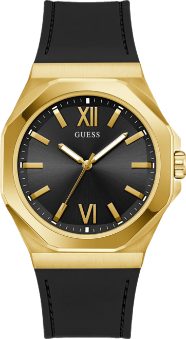 Men's Analog Black Silicone Watch, 42mm