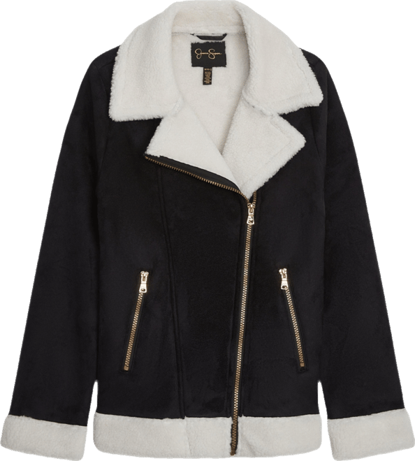 Girls 7-16 Fashion Faux Suede Moto Jacket