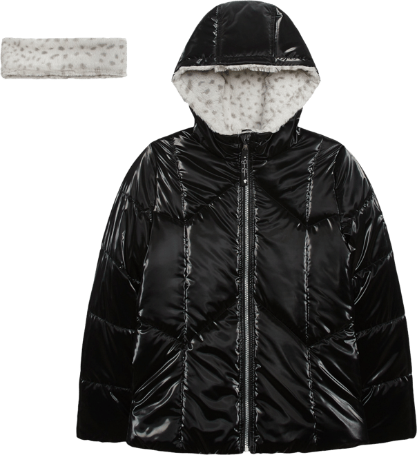 Girls 7-16 Reflective Shine Fashion Puffer Jacket