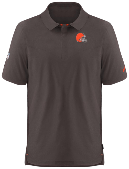 Men's  Brown Cleveland Browns Sideline Lockup Performance Polo Shirt